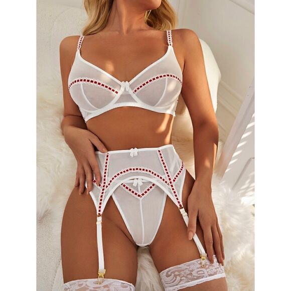 Sexy Lingerie Set with Stockings - Picture 1 of 8